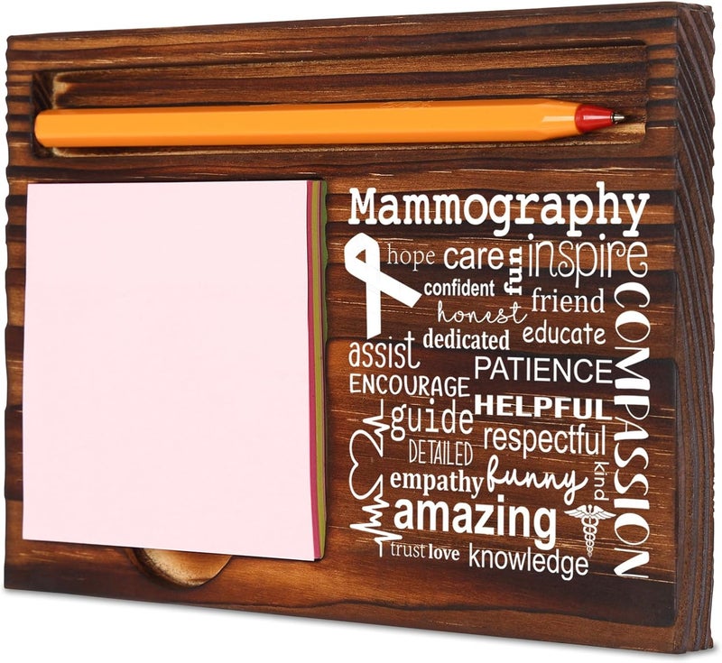 TRCENDE Thank You Mammographic Technologist Mammography Tech Gift, Mammo Tech Graduation Idea Radiology Technologist Gift,Birthday Christmas Gift for Mammo Tech, Retro Self-Stick Note Pad Holders XB470 - Image 1
